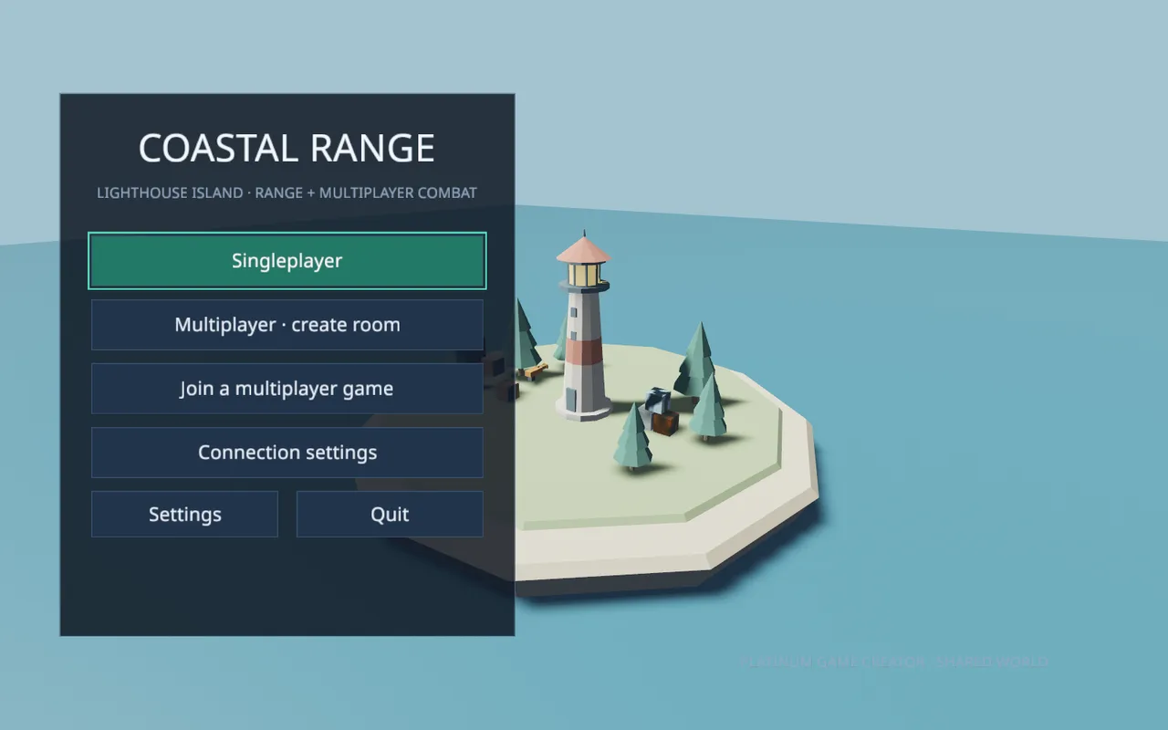 The sample’s menu is built with the same interface editor available to your game.